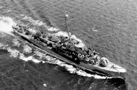 USS_Kendall C. Campbell (DE-443) underway in the Atlantic Ocean on 16 August 1944