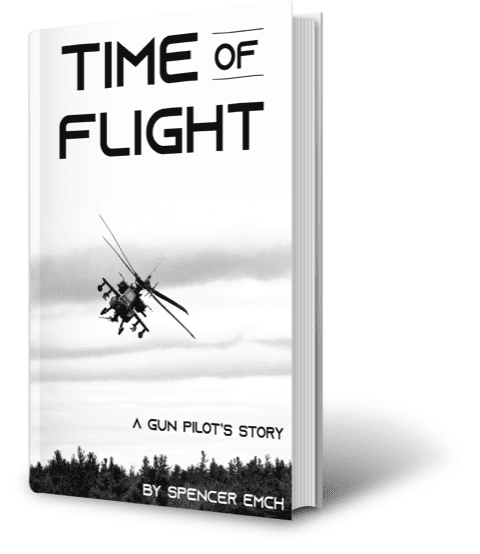 Time of Flight: A Gun Pilot's Story by author Spencer Emch. Tactical 16 Publishing.